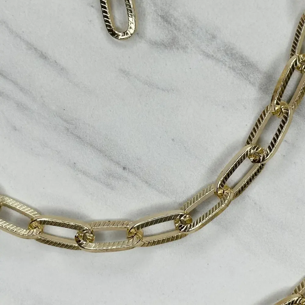 Textured Gold Chain Link Belt Y2K Festival Adjustable One Size ✨